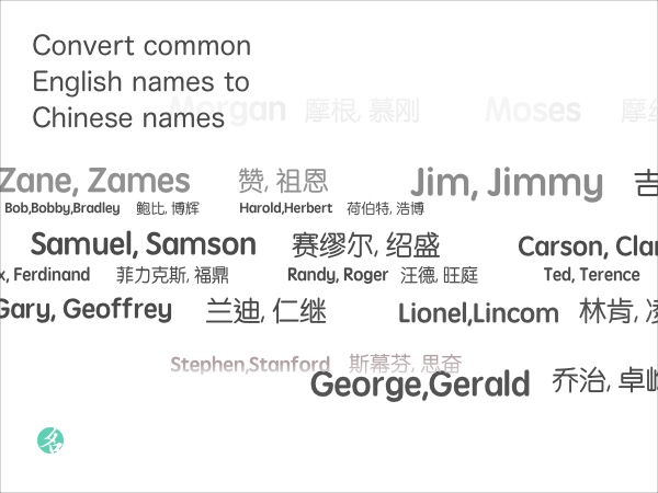 Convert common English names to Chinese names